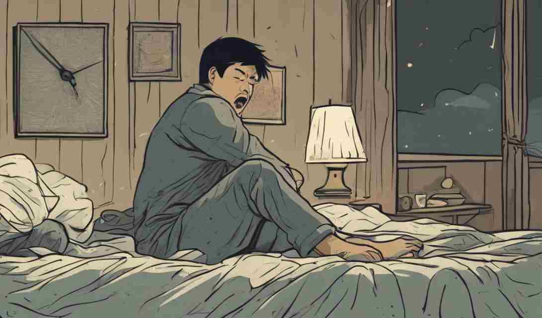 半夜失眠睡眠障礙的男人